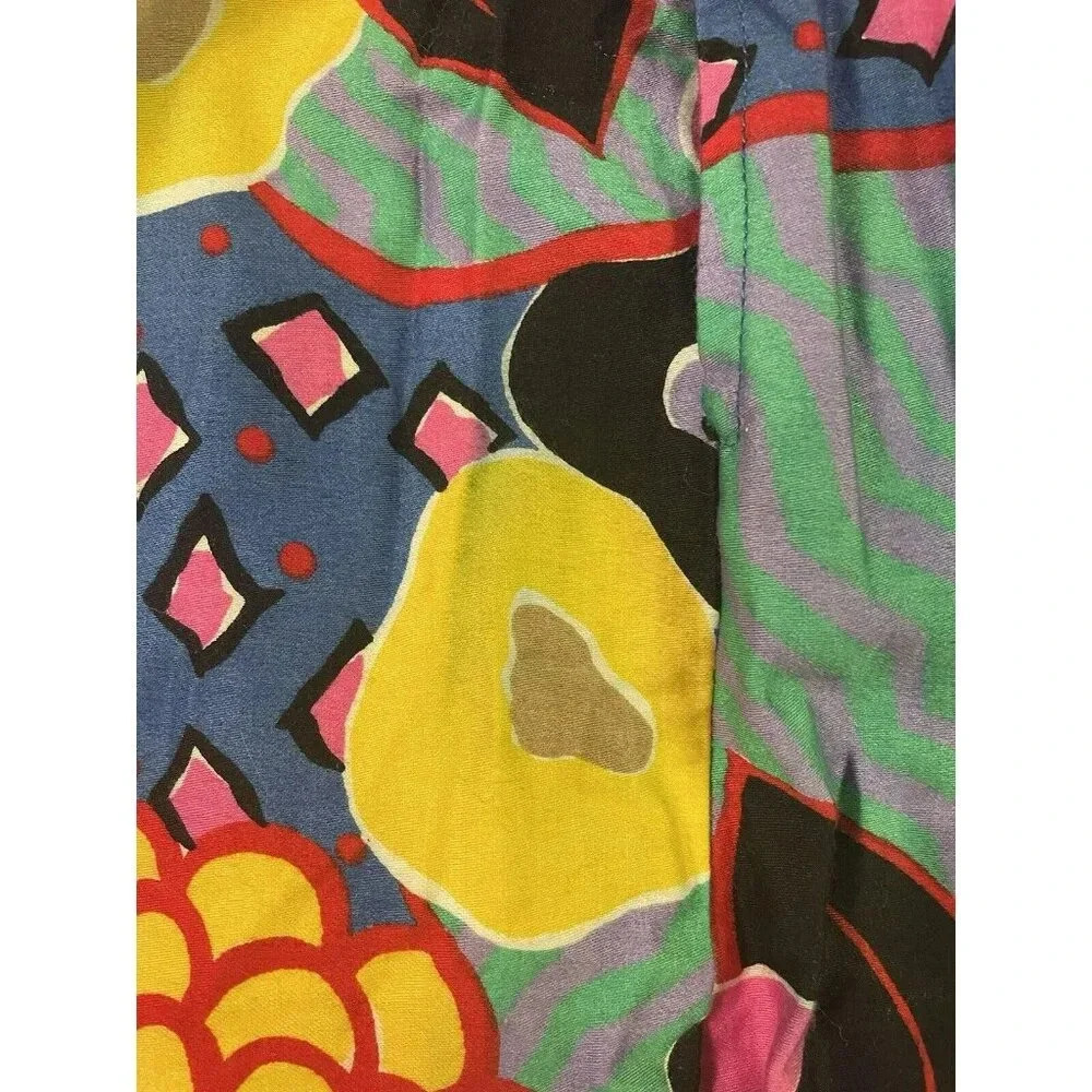 Worthington Vintage 80's Pleated Colorful Floral Midi Skirt w/ Pocket Size 12 - Picture 12 of 13